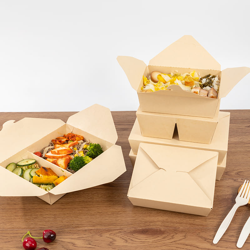 100% biodegradable disposable bamboo pulp paper lunch box